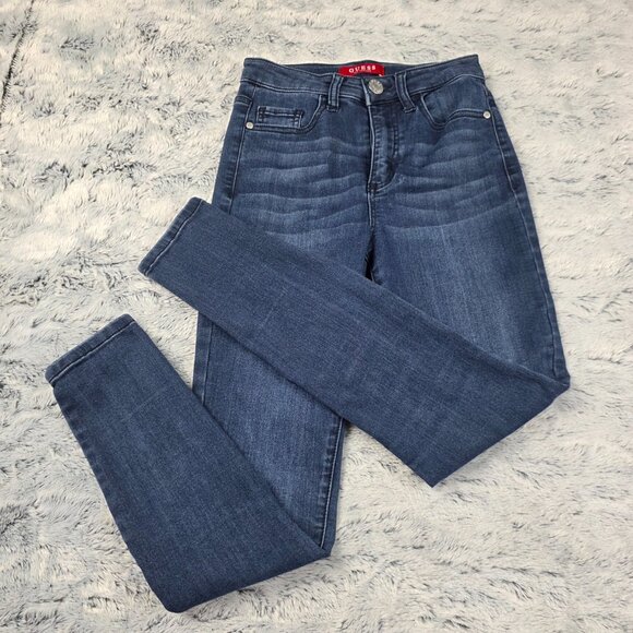 High Rise Guess Jeans Size 24 Guess High Waist Skinny Jeans - Picture 1 of 9